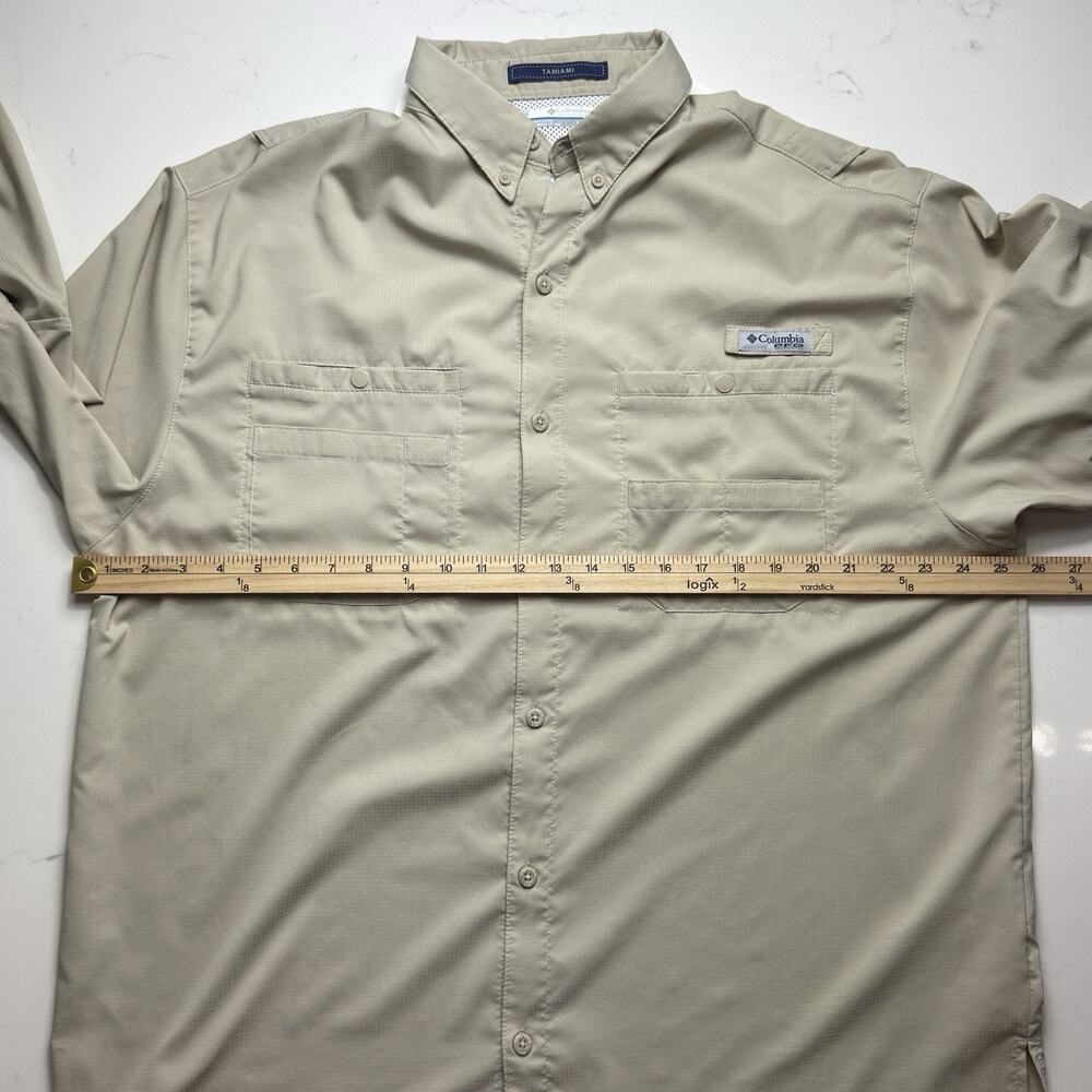 Columbia PFG Men's XL Tamiami II Long Sleeve Fishing Shirt - Fossil / Khaki - Picture 14 of 15